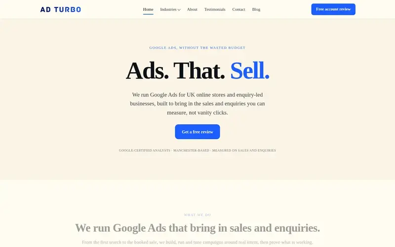 AdTurbo — Agency site