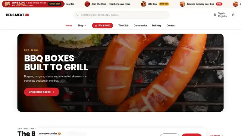 Bens Meat UK — Butcher e-commerce